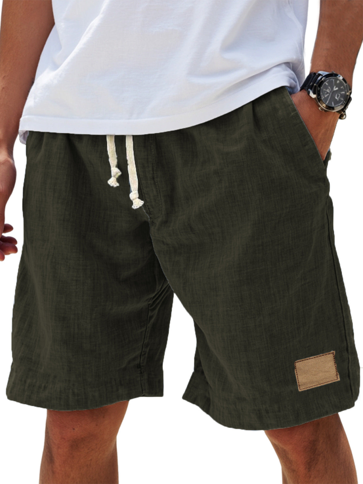 ⏳🔥【Zadnji dan s 50 % popustom】👖 【S-5XL】【55-110 kg】Moške ležerne kratke hlače z vrvico iz lanu za leto 2026 (večje velikosti).
