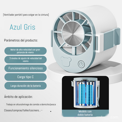 🔥【Compre 1 y obtenga 1 gratis】🌀 Mini ventilador de alta velocidad que se puede sujetar a la cintura.