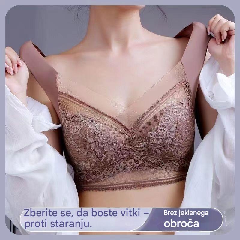 🔥Vroča razprodaja👙【40–110 KG】Udoben brezšivni čipkasti modrček