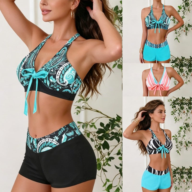 🏊‍👙【S-5XL】🌴Poletne elegantne kopalke za večje številke s potiskom, modne in lepe, ohlapne in udobne