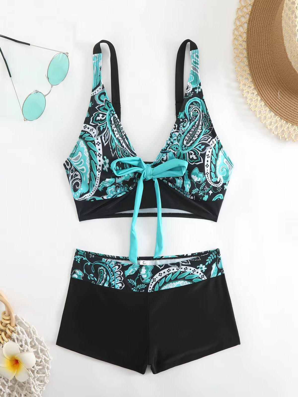🏊‍👙【S-5XL】🌴Poletne elegantne kopalke za večje številke s potiskom, modne in lepe, ohlapne in udobne