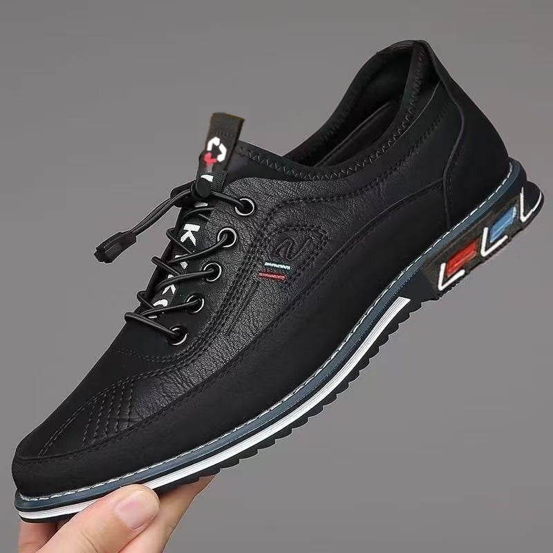 💯🔥【39-44】Los zapatos de negocios casuales para hombre están hechos de cuero impermeable y resistente a las manchas con una suela suave para un uso cómodo.