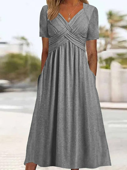 🔥🔥【S-5XL】Nowa bawełniana sukienka midi casualowa