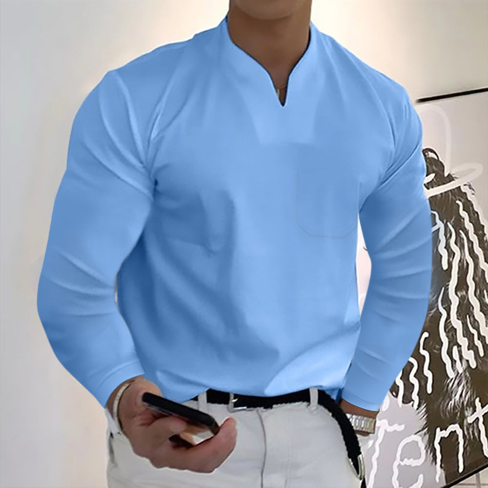 👔🔥🔥【S-5XL】Męska bawełniana koszula z dekoltem w serek