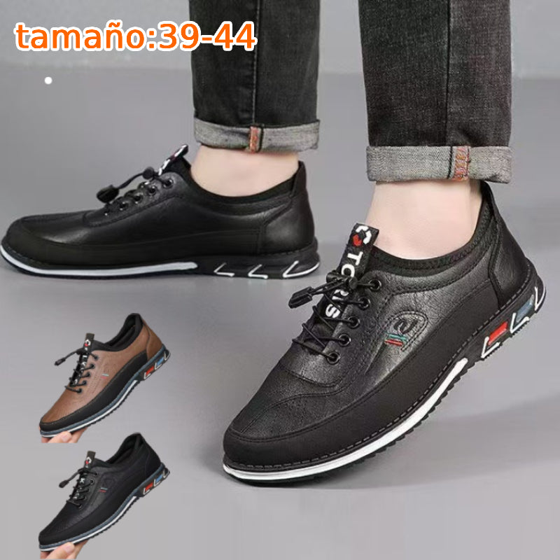 💯🔥【39-44】Los zapatos de negocios casuales para hombre están hechos de cuero impermeable y resistente a las manchas con una suela suave para un uso cómodo.