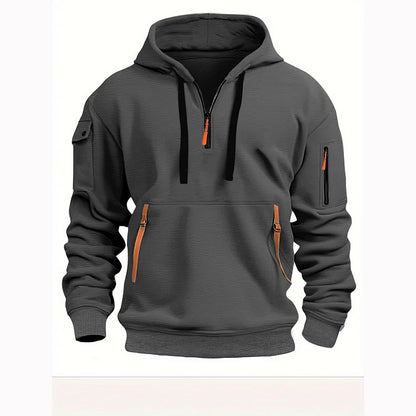 【S-5XL】Męska sportowa bluza z kapturem zapinana na zamek i wiele kieszeni