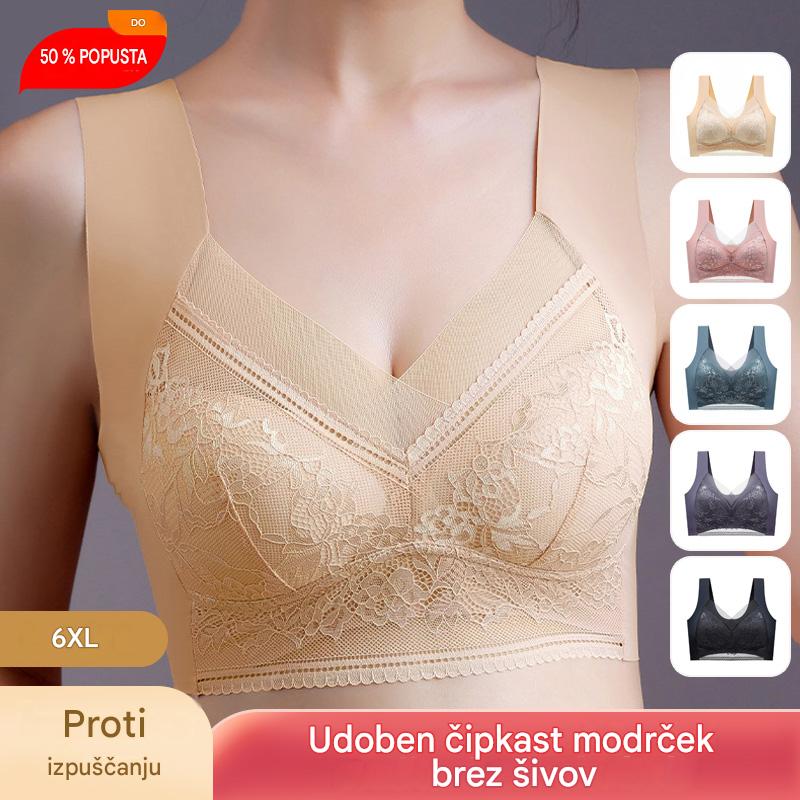 🔥Vroča razprodaja👙【40–110 KG】Udoben brezšivni čipkasti modrček