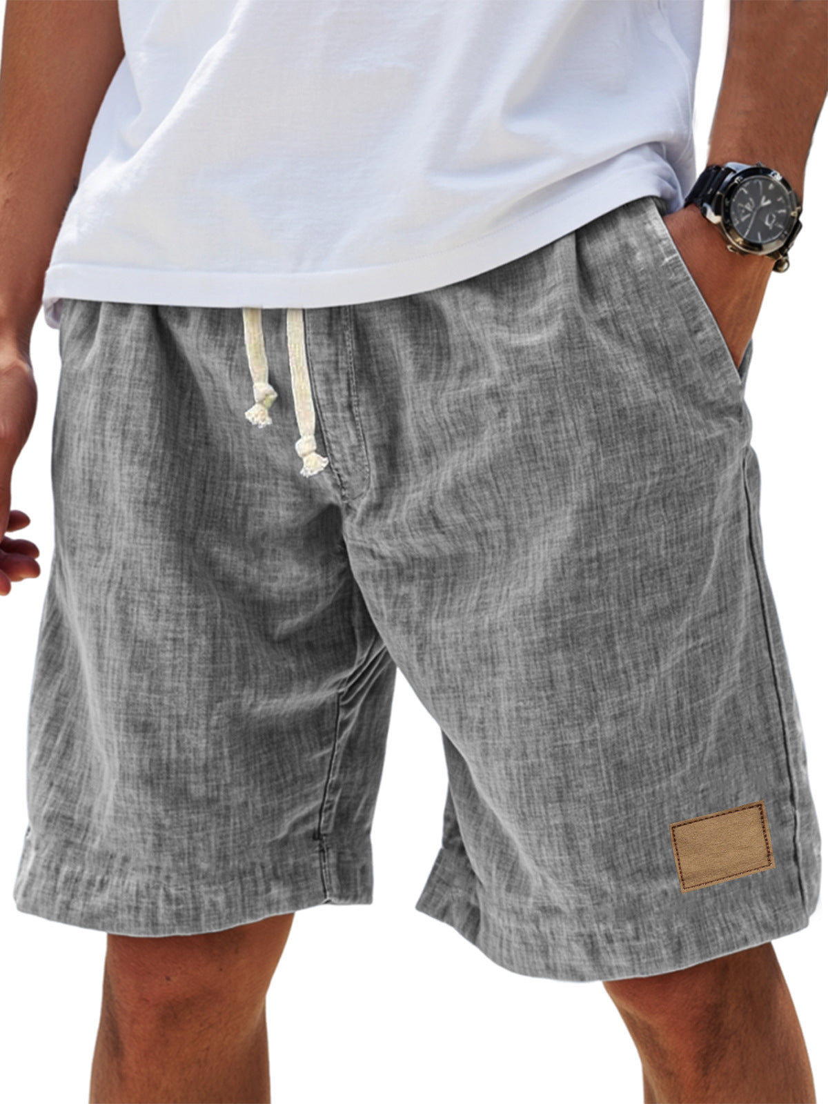 ⏳🔥【Zadnji dan s 50 % popustom】👖 【S-5XL】【55-110 kg】Moške ležerne kratke hlače z vrvico iz lanu za leto 2026 (večje velikosti).