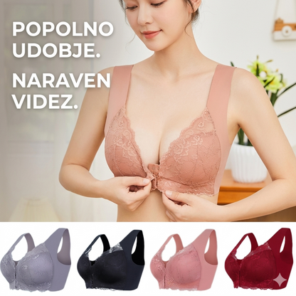 ✨👙【3 kosov】Brezžični poletni nedrček z zapiranjem spredaj večje velikosti – elegantna čipka