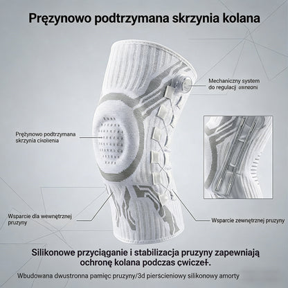🦵🦵Silikonowa sportowa opaska kompresyjna na kolano z podparciem sprężynowym, amortyzująca wstrząsy, do biegania i fitnessu