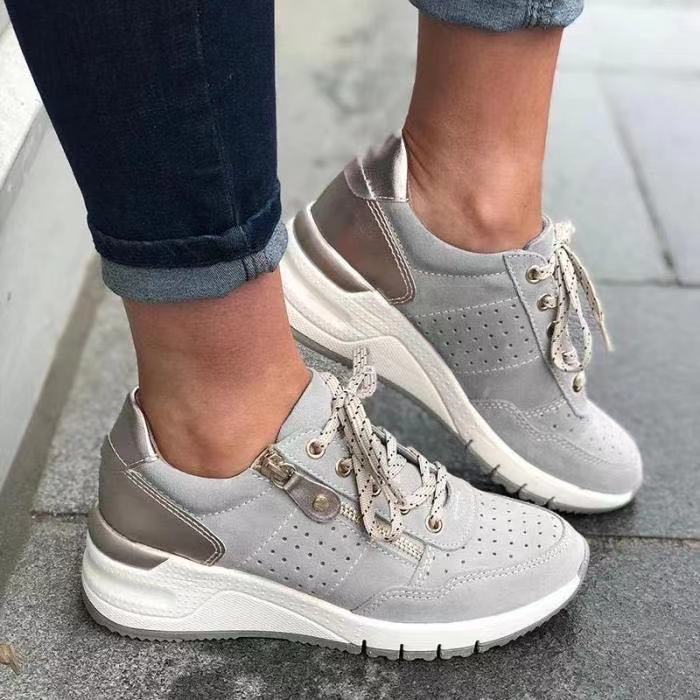 🔥50% de descuento: (Tallas 36-43) Zapatillas deportivas ortopédicas para mujer, modernas y cómodas, con cremallera lateral y suela gruesa.