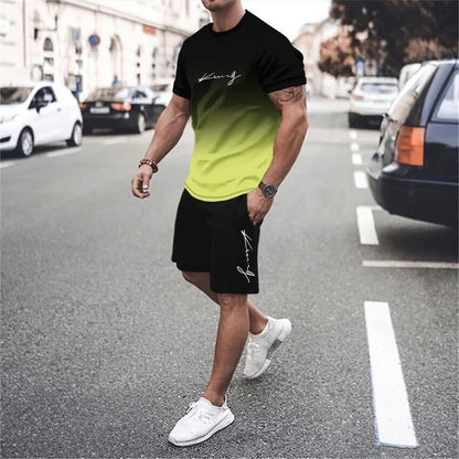 ✨【Plačilo ob dostavi】Nowy męski dres składa się z koszulki i spodenek. Jest prosty, stylowy, wygodny i przewiewny