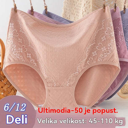 🔥🩲 (6 kosov) Zadnji dan - 50 % popust - Antibakterijske hlačke z visokim pasom za trebušček