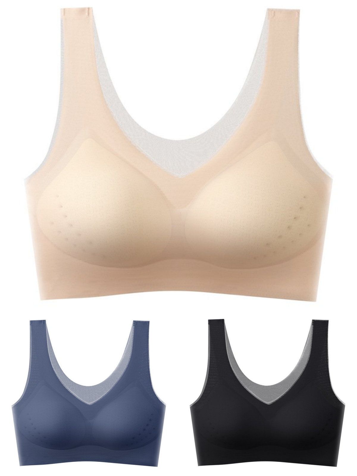 ❄️🧊 【Oferta limitowana】 ✨ 【Zestaw 3 sztuk】【40–120 kg】Biustonosz push-up z lodowego jedwabiu 2026 – bezszwowy, lekki i przewiewny