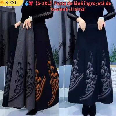 🎀 【S–3XL】Podzimní a zimní zesílená vlněná sukně, módní a univerzální