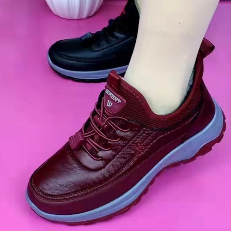 🌈⛄【35-41】Nuevas zapatillas de deporte de cuero cómodas con suela blanda para mujer de otoño e invierno
