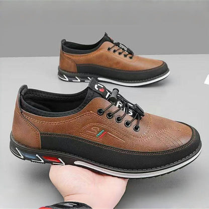 💯🔥【39-44】Los zapatos de negocios casuales para hombre están hechos de cuero impermeable y resistente a las manchas con una suela suave para un uso cómodo.