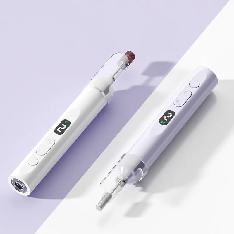 💅Električna pilica za nohte 2 v 1 z LED lučko (sušilna lučka + 5 polirnih nastavkov)
