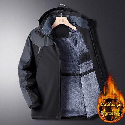 🔥【L-6XL】Męska pogrubiona aksamitna wodoodporna i mrozoodporna, ciepła zimowa i wiatroszczelna kurtka alpinistyczna