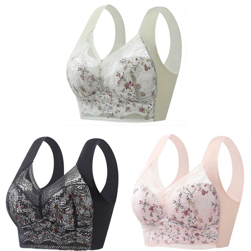 【Sada 3 kusů】💕🎁Ultratenká prodyšná nastavitelná podprsenka Ice Silk [40 kg-100 kg]