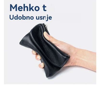 Unisex denarnica Pebble iz pravega usnja z RFID zaščito