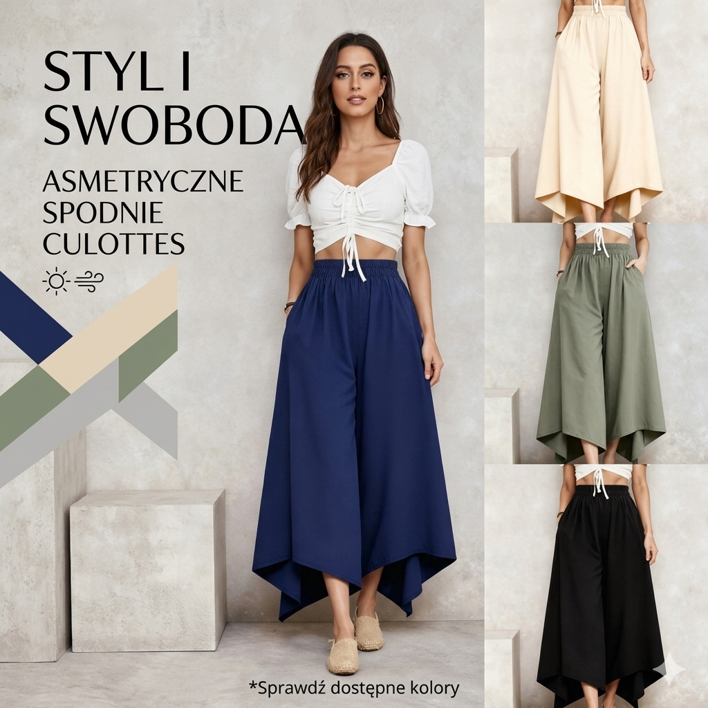🥇【S-5XL】Damskie spodnie codzienne z wysokim stanem i szerokimi nogawkami – luźny krój i elegancki fason.