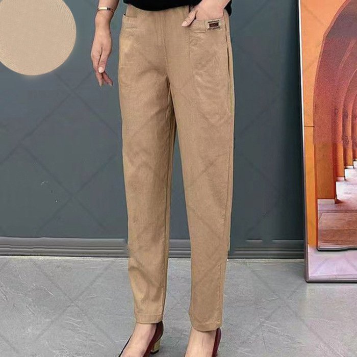 🌷【50% OFF】Gorąca wyprzedaż🔥Damskie spodnie bawełniane z elastyczną talią, rozmiary M~6XL