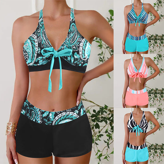 🏊‍👙【S-5XL】🌴Poletne elegantne kopalke za večje številke s potiskom, modne in lepe, ohlapne in udobne