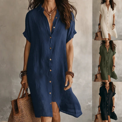 ✅Pago contra entrega - 💥Nuevo vestido de verano para mujer 2026 con botones - Elegante y con estilo