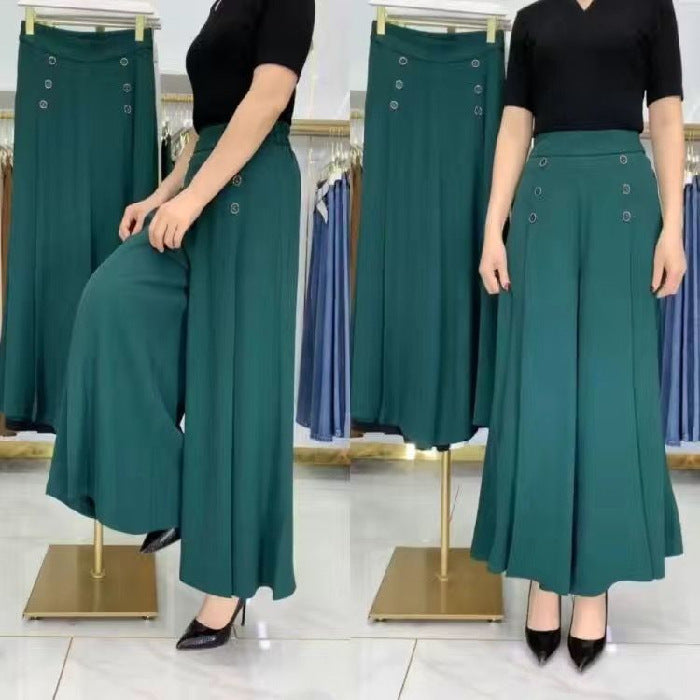 💖【M-5XL】Modno žensko široko plisirano krilo z visokim pasom