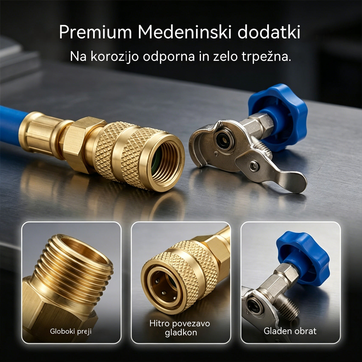 🔧❄️ Polnjenje klimatske naprave s hladilnim sredstvom R134a Hope z manometrom – Neprepustno, enostavno za odčitavanje, primerno za klimatske naprave v avtomobilu, tovornjaku ali domu – Varno polnjenje doma 🚗