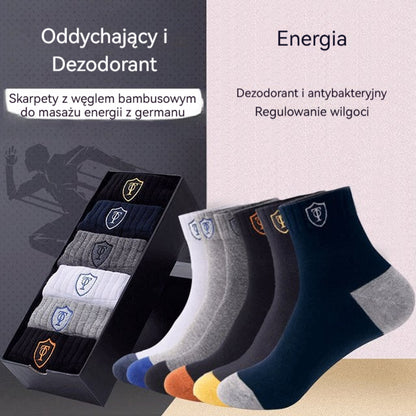 【Kup 5, a 5 otrzymasz gratis】【10 pary】Męskie skarpety termiczne pochłaniające pot bez smaku