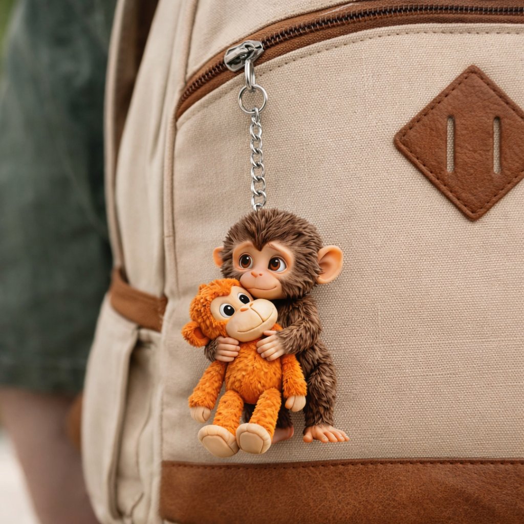 🏆 🐵 Llavero de mono 3D Viral Punch 💕🎁Un regalo conmovedor para amantes de los animales, familiares, amigos y seres queridos.