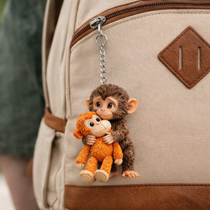 🏆 🐵 Llavero de mono 3D Viral Punch 💕🎁Un regalo conmovedor para amantes de los animales, familiares, amigos y seres queridos.