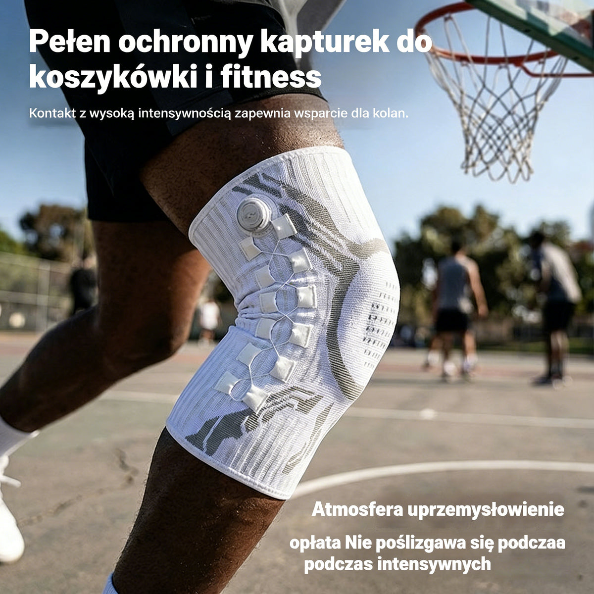 🦵🦵Silikonowa sportowa opaska kompresyjna na kolano z podparciem sprężynowym, amortyzująca wstrząsy, do biegania i fitnessu