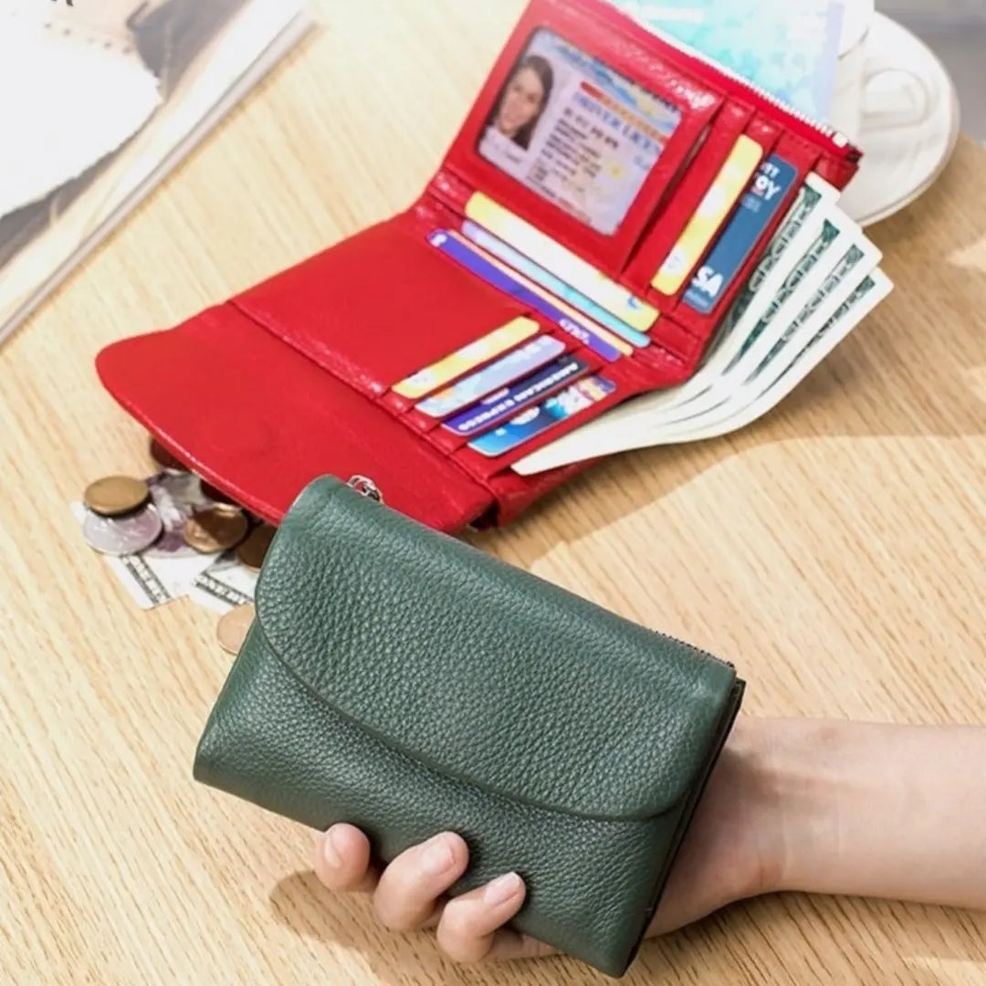 Unisex denarnica Pebble iz pravega usnja z RFID zaščito
