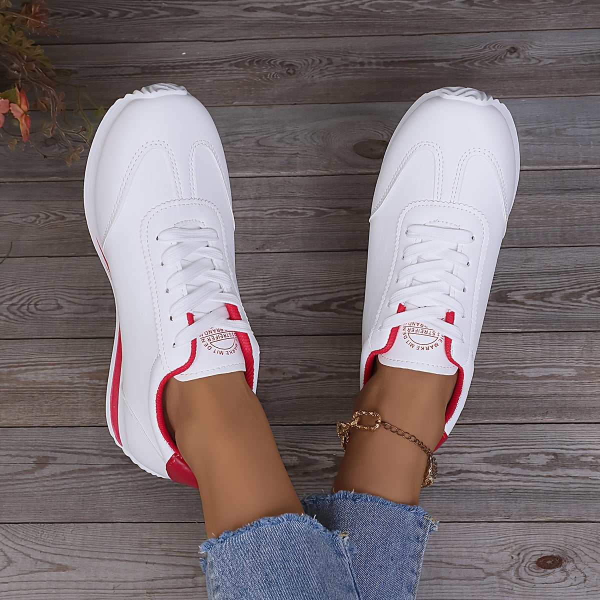 🏃‍👟👟【36-41】Damskie codzienne buty sportowe, jednokolorowe, z grubą podeszwą i sznurowadłami