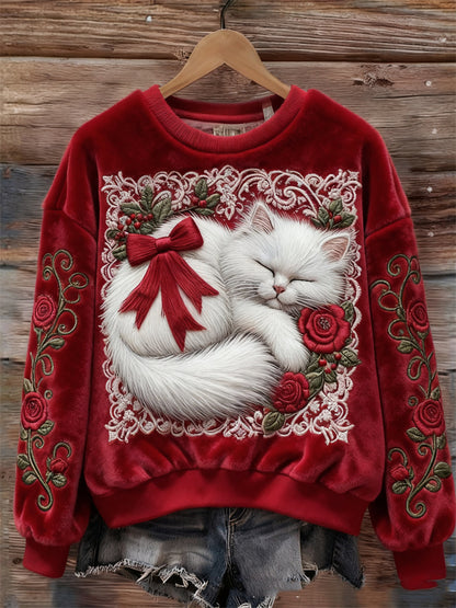 🔥【XS-5XL】Dziany sweter z okrągłym dekoltem i gradientowym wzorem, z motywem gwiaździstego nieba