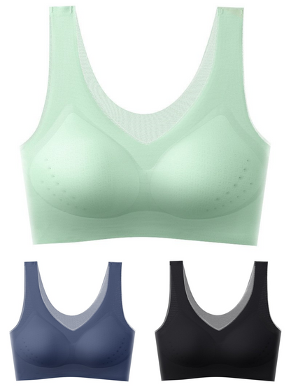❄️🧊 【Oferta limitowana】 ✨ 【Zestaw 3 sztuk】【40–120 kg】Biustonosz push-up z lodowego jedwabiu 2026 – bezszwowy, lekki i przewiewny