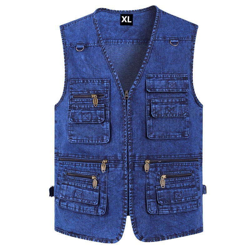 🔥【XL-7XL】2026 Moška denim jopica z več žepi