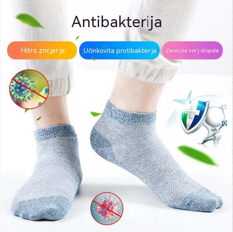 🔥【Skupaj 10 parov】🧦Moške poslovne zračne antibakterijske nogavice, ki vpijajo vonjave