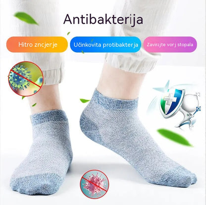 🔥【Skupaj 10 parov】🧦Moške poslovne zračne antibakterijske nogavice, ki vpijajo vonjave