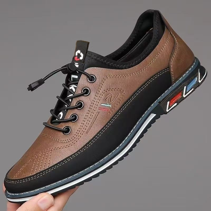 💯🔥【39-44】Los zapatos de negocios casuales para hombre están hechos de cuero impermeable y resistente a las manchas con una suela suave para un uso cómodo.