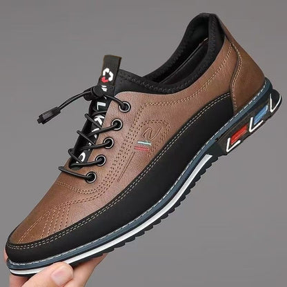 💯🔥【39-44】Los zapatos de negocios casuales para hombre están hechos de cuero impermeable y resistente a las manchas con una suela suave para un uso cómodo.