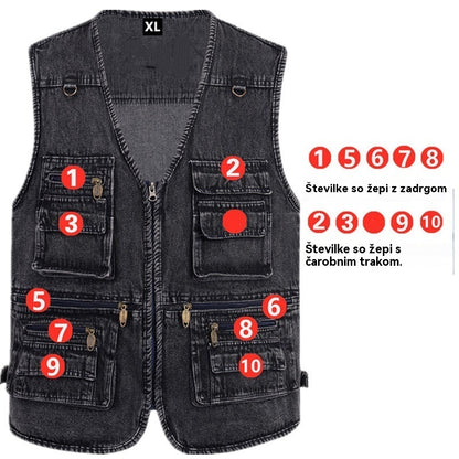 🔥【XL-7XL】2026 Moška denim jopica z več žepi