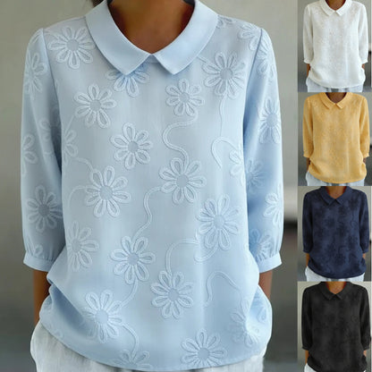 👚Blusa bordada de estilo retro francés - Colección 2026