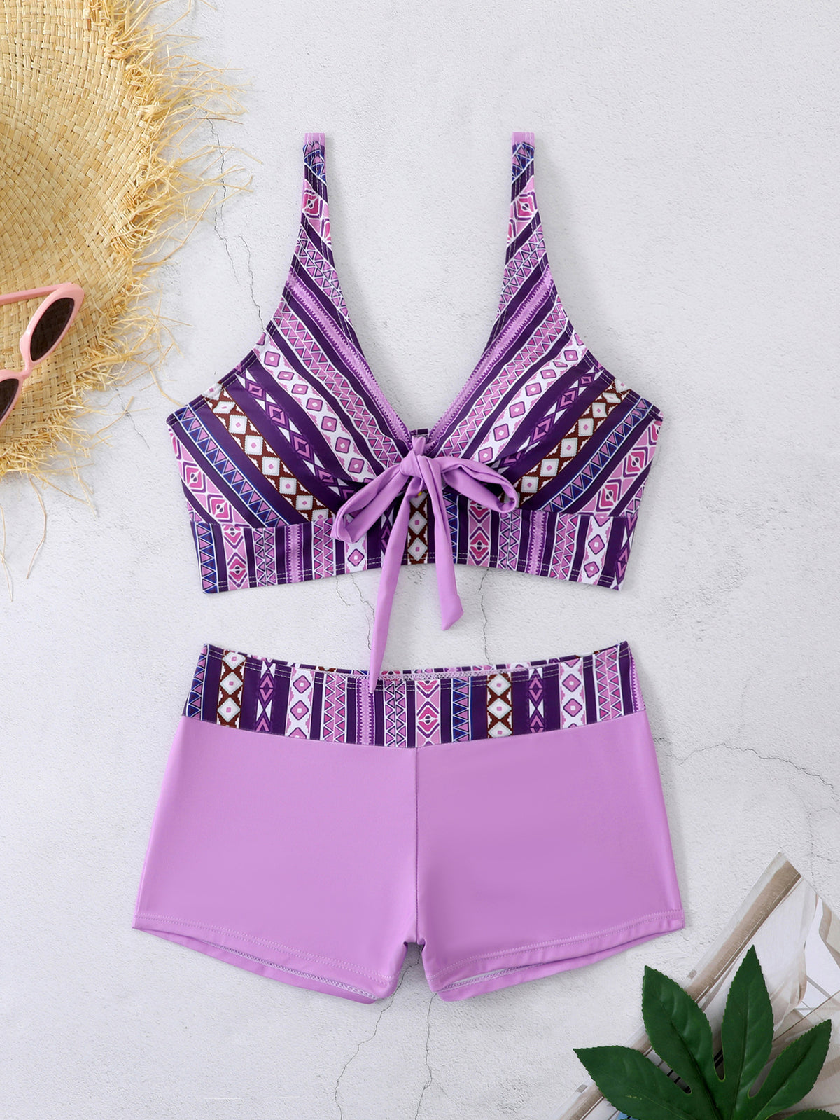🏊‍👙【S-5XL】🌴Poletne elegantne kopalke za večje številke s potiskom, modne in lepe, ohlapne in udobne