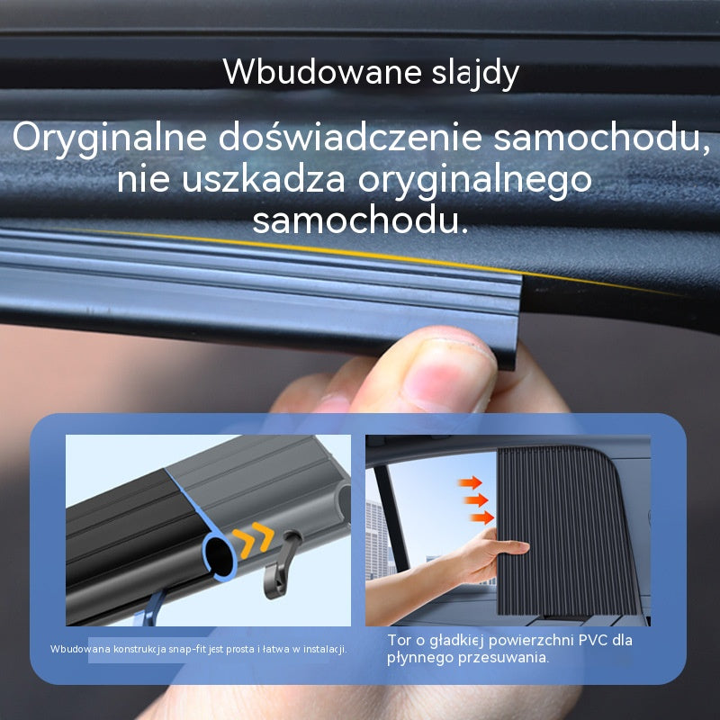 [Zestaw 4 części] Osłona przeciwsłoneczna na okno samochodowe z przesuwaną szyną i izolacją cieplną