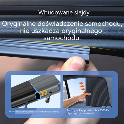 [Zestaw 4 części] Osłona przeciwsłoneczna na okno samochodowe z przesuwaną szyną i izolacją cieplną