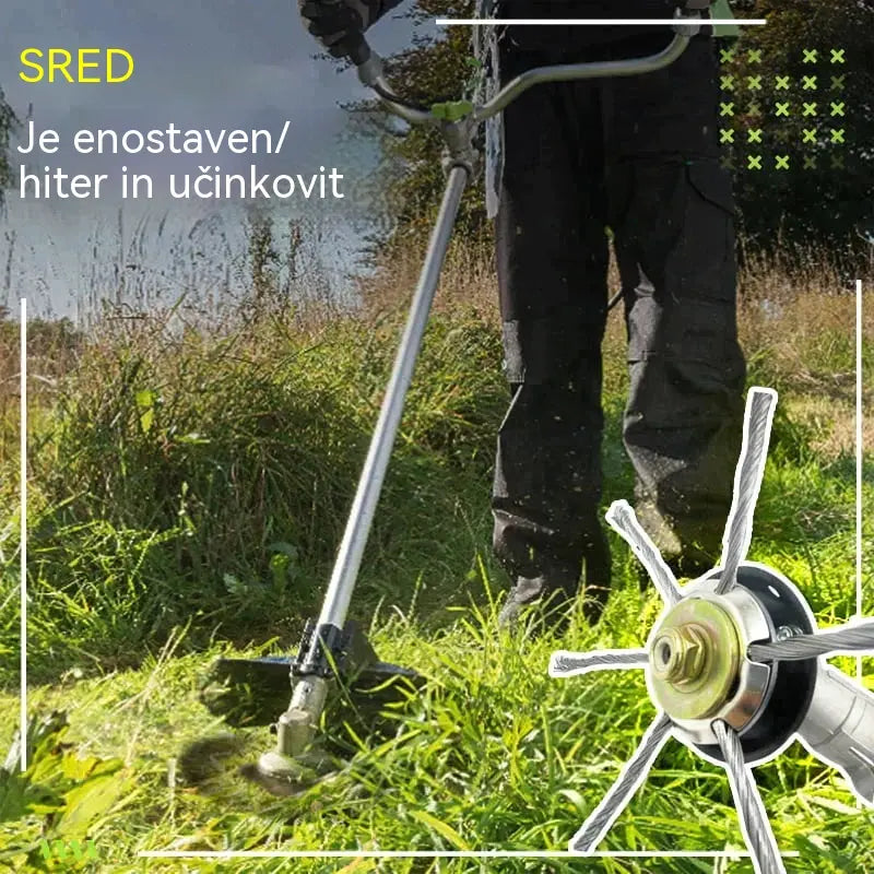 🔥✨【Kupite 1, dobite 1 gratis: 2 kosa】🔥 Zamenljiva rezalna glava za kosilnico/obrezovalnik grmovja - Jeklena rezalna glava za košnjo trave 🌿✂️⚙️